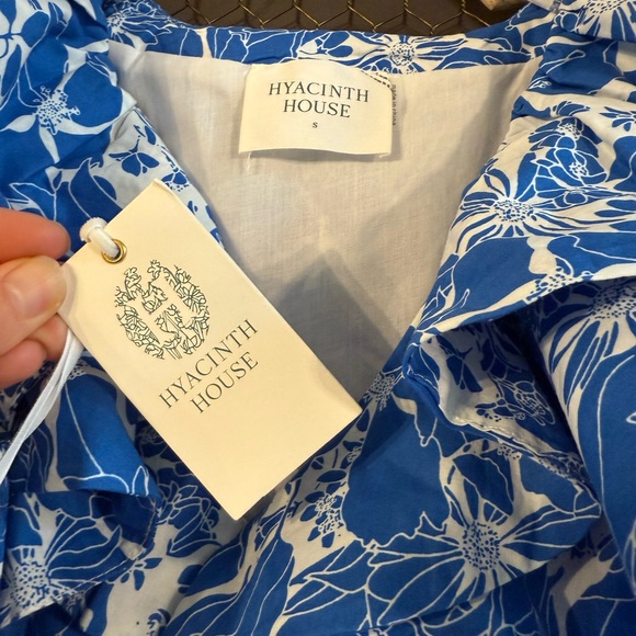 Hyacinth House NWT Blue Floral Ruffle Midi Dress - Picture 6 of 6